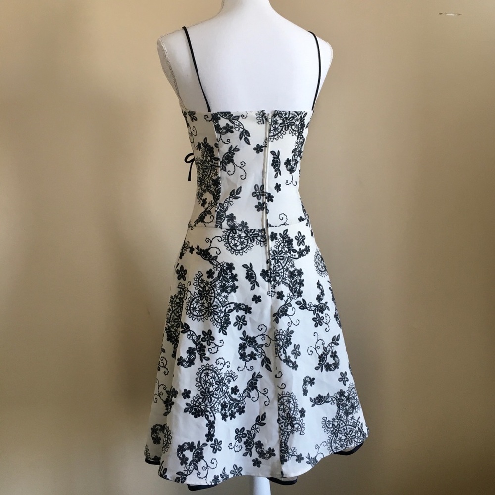 Vintage 90s Black White Juniors Party Prom Dress - Picture 8 of 9